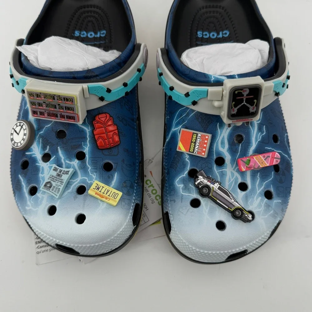 Crocs Back to The Future Classic Clogs Men 7/Women 9 Jibbitz Light Up 211503-90H